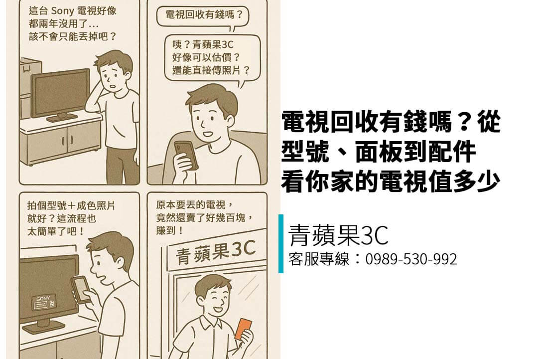 電視回收有錢嗎？從型號、面板到配件看你家的電視值多少｜青蘋果3C
