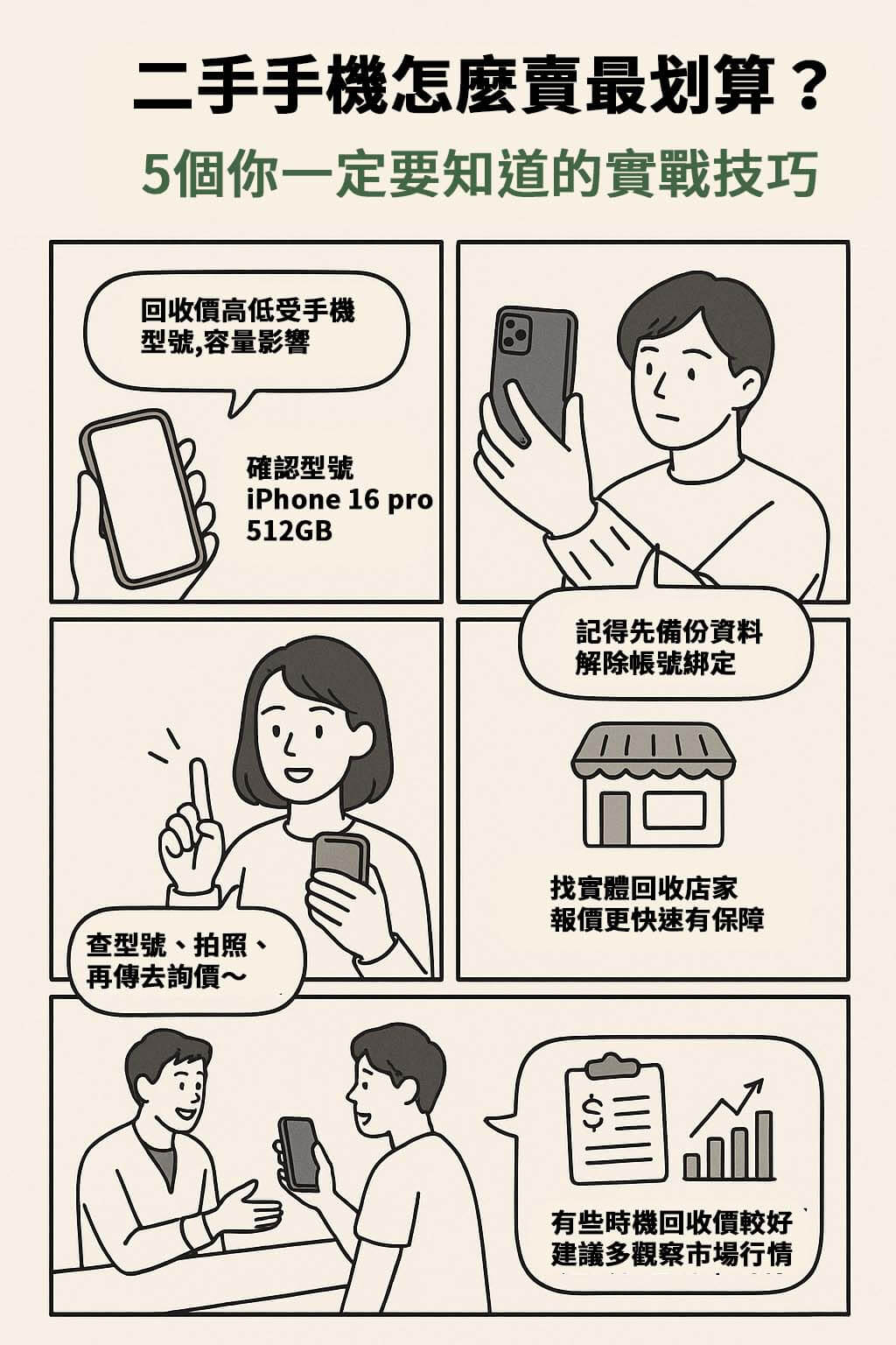 想賣二手手機但怕報價太低？本篇教你5個實戰技巧，從型號配件到市場時機都幫你掌握，賣手機更聰明！