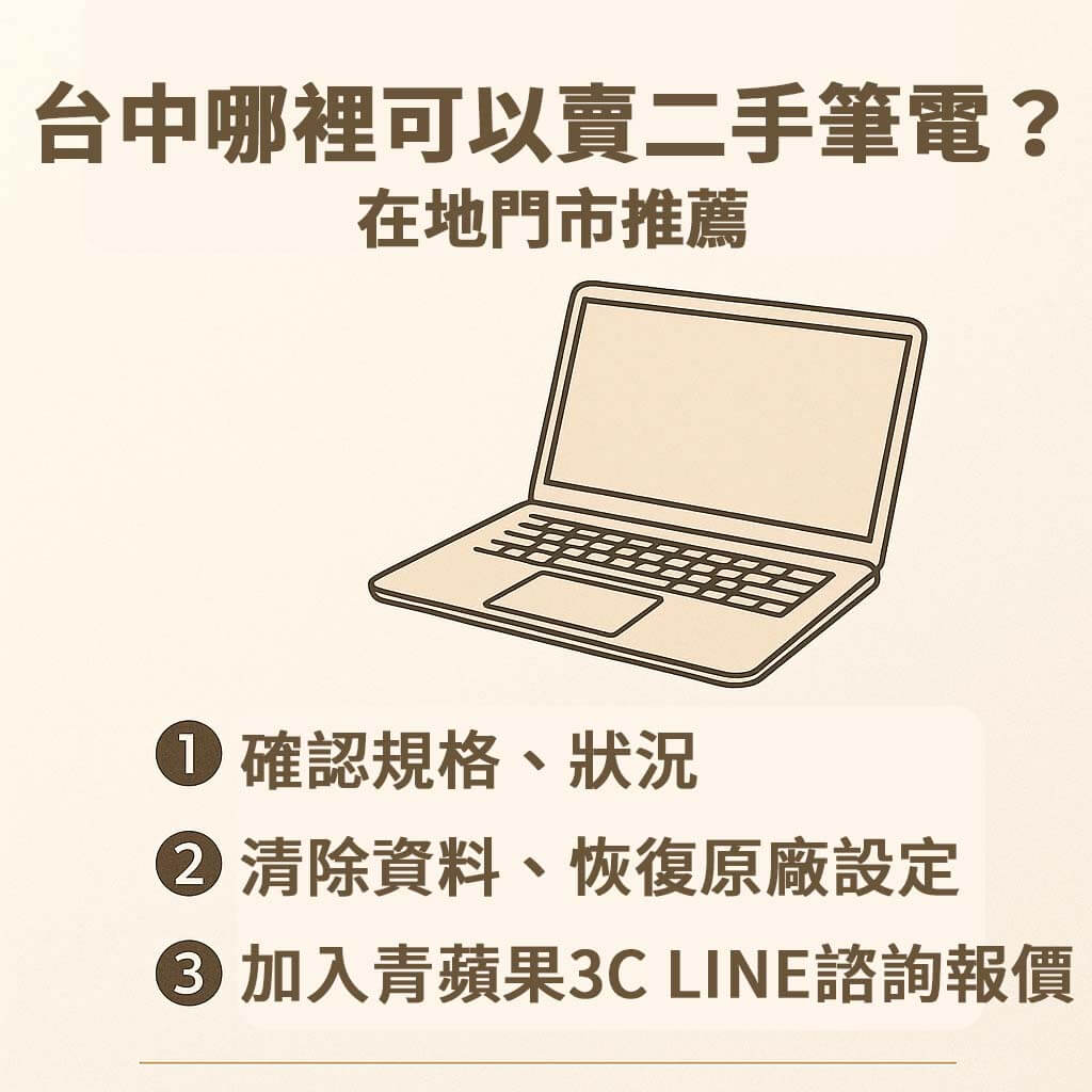 台中哪裡可以賣二手筆電？在地門市推薦