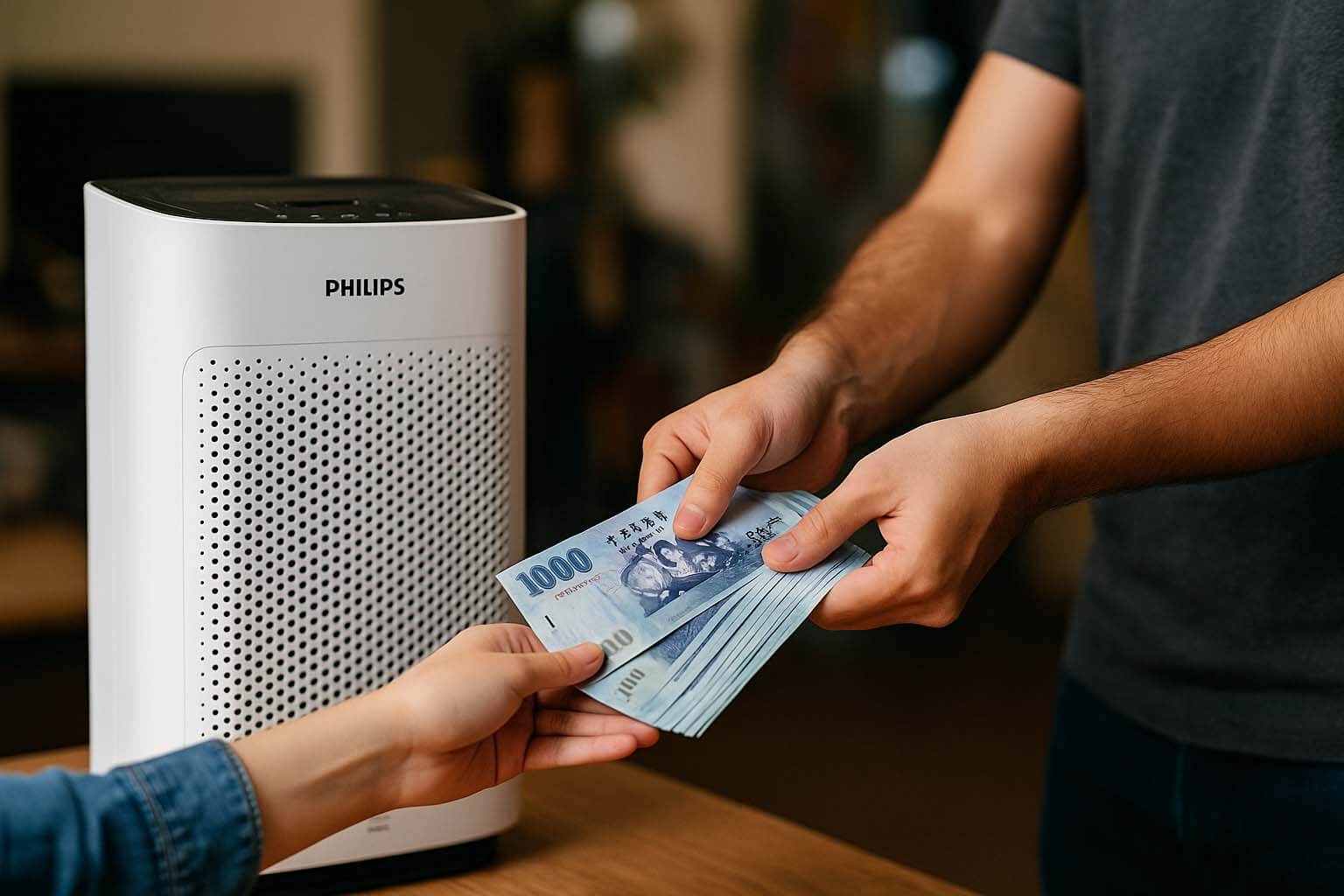 Philips空氣清淨機收購 現金交易實景圖