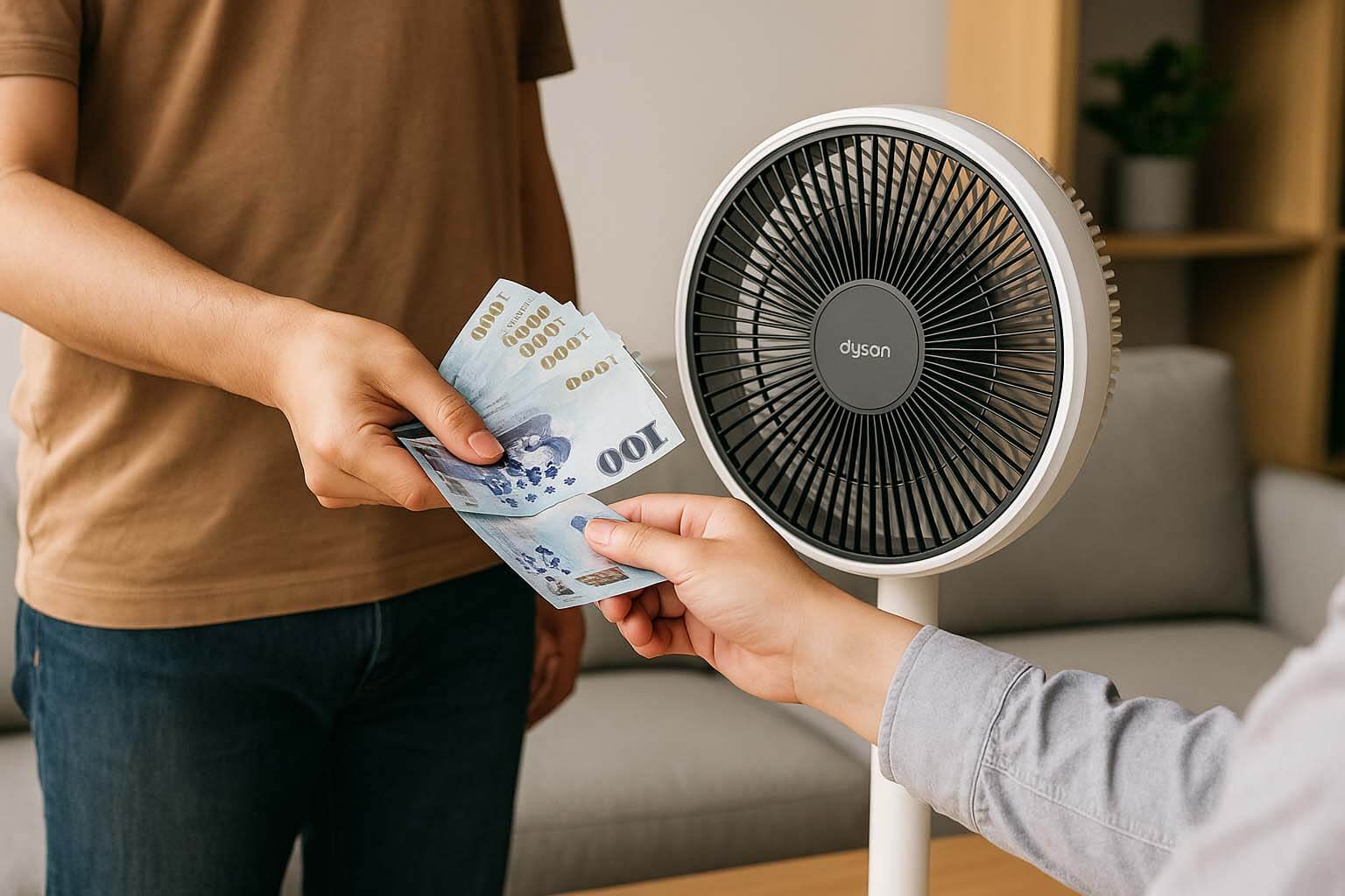Dyson電風扇收購 現金交易實景圖