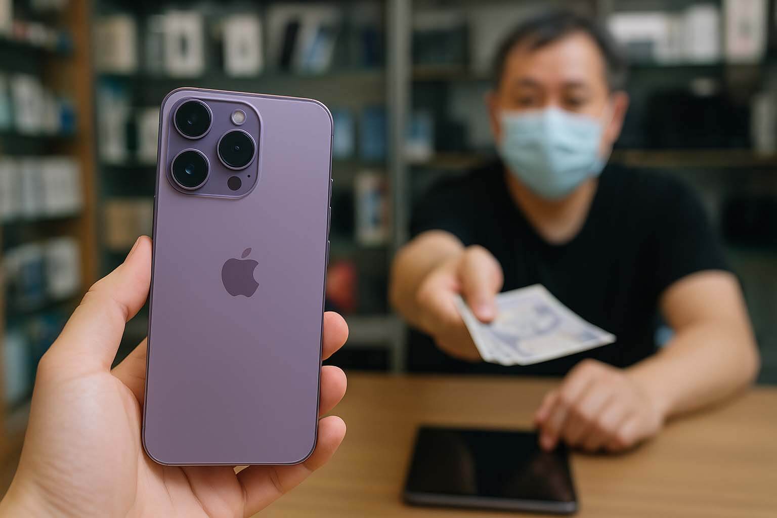 紫色 iPhone 17 收購情境圖｜青蘋果3C 現金估價