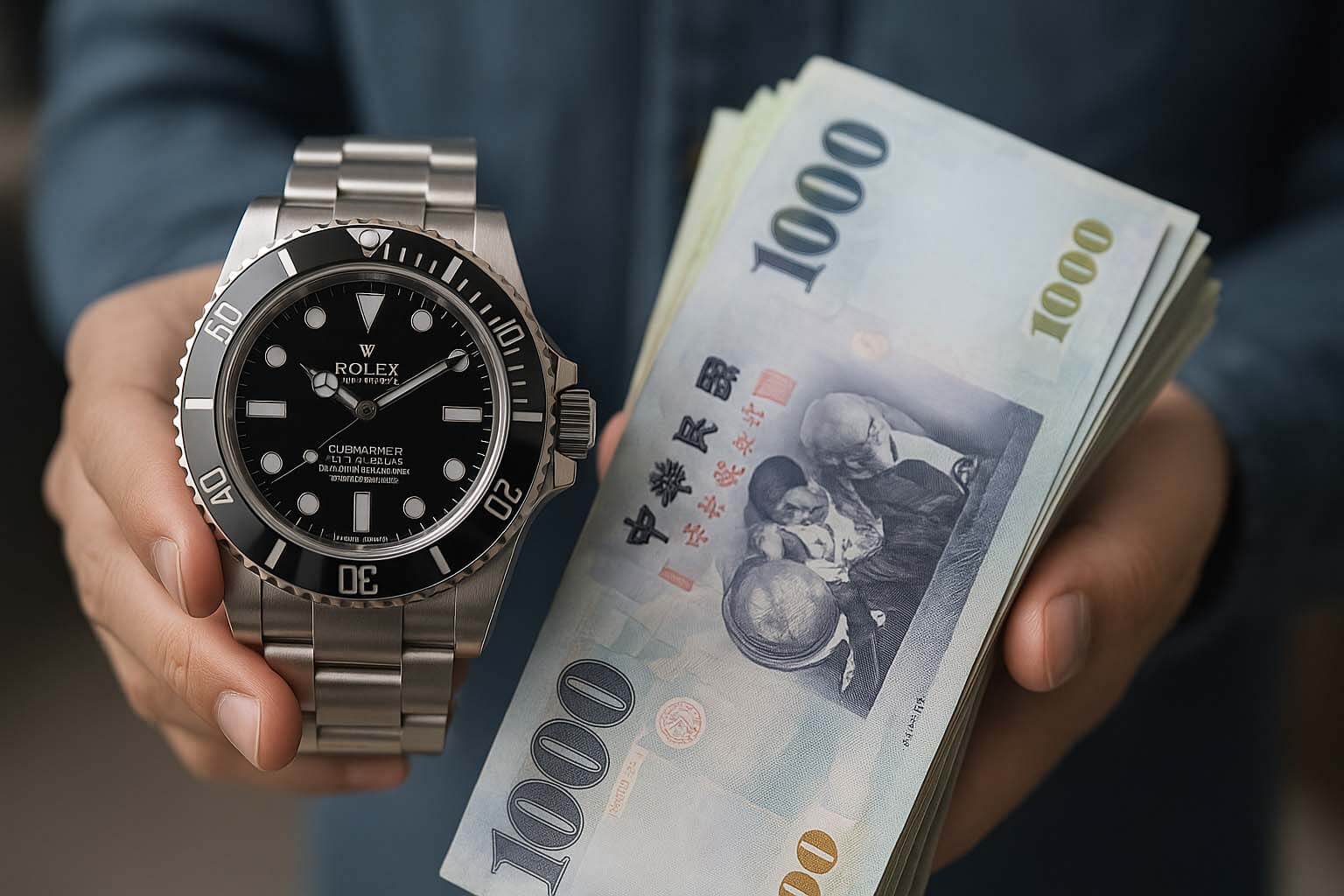 二手勞力士收購 ROLEX 潛航者腕錶回收換現金情境圖 – 青蘋果3C