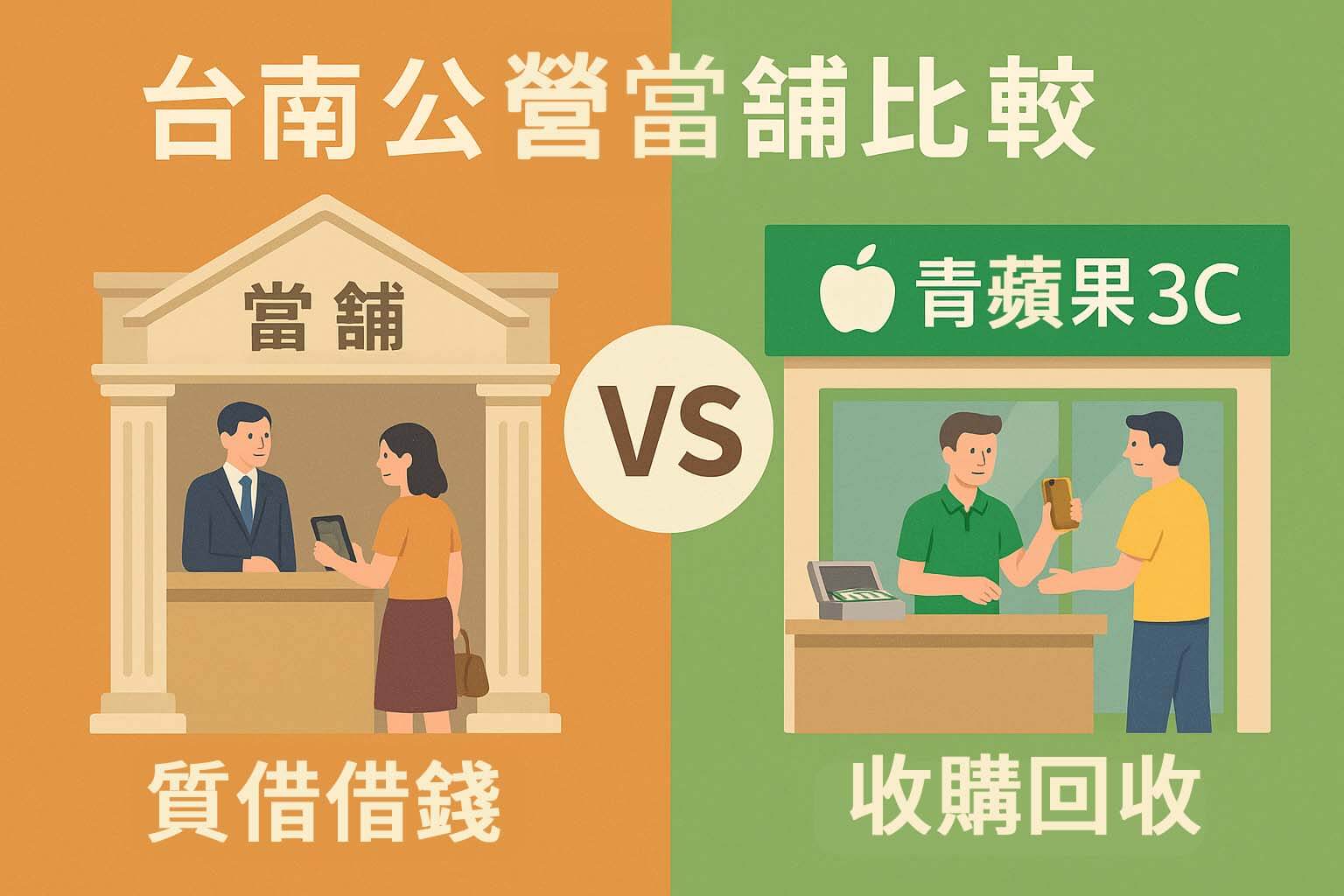 青蘋果3C 台南公營當鋪比較｜收購回收 vs 質借借錢