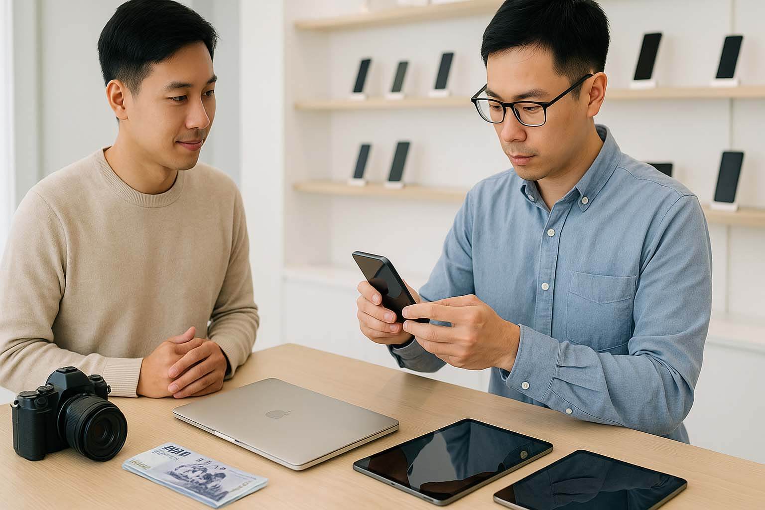 青蘋果3C 通訊行比較現場收購形象圖