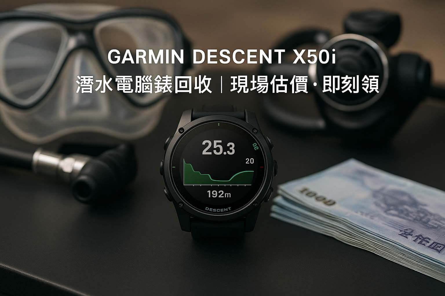 青蘋果3C Garmin Descent X50i 潛水電腦回收估價｜3 吋大螢幕 SubWave 潛水錶現場換現金