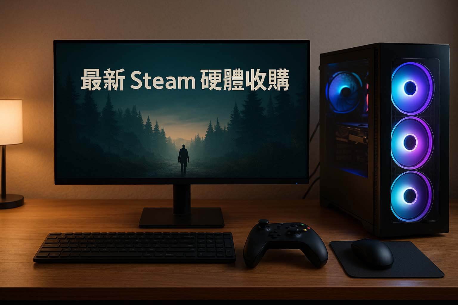 青蘋果3C Steam 遊戲電腦與控制器搭配示意圖
