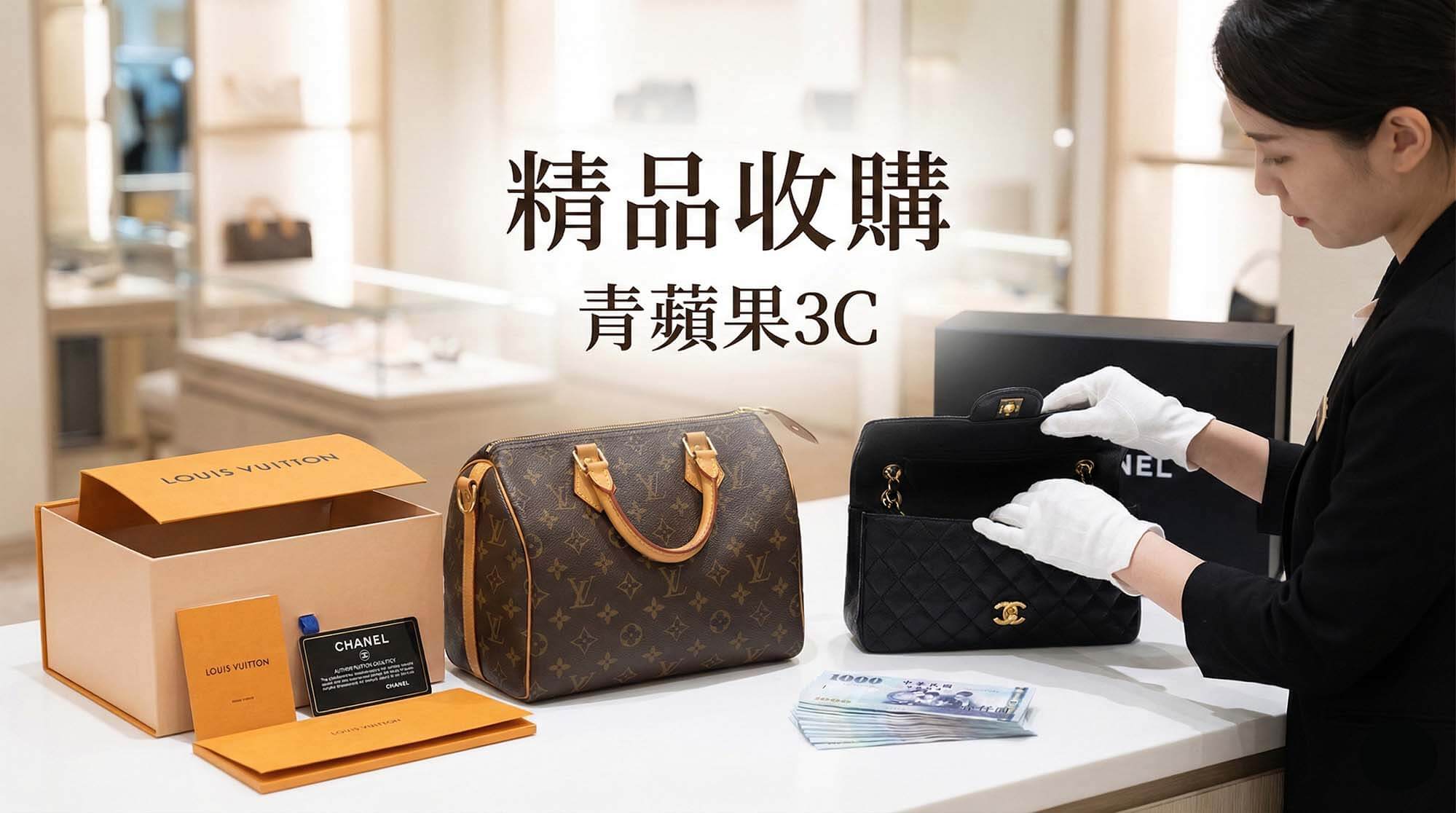 青蘋果3C 精品收購中心與 LV、Chanel 二手名牌包回收現場