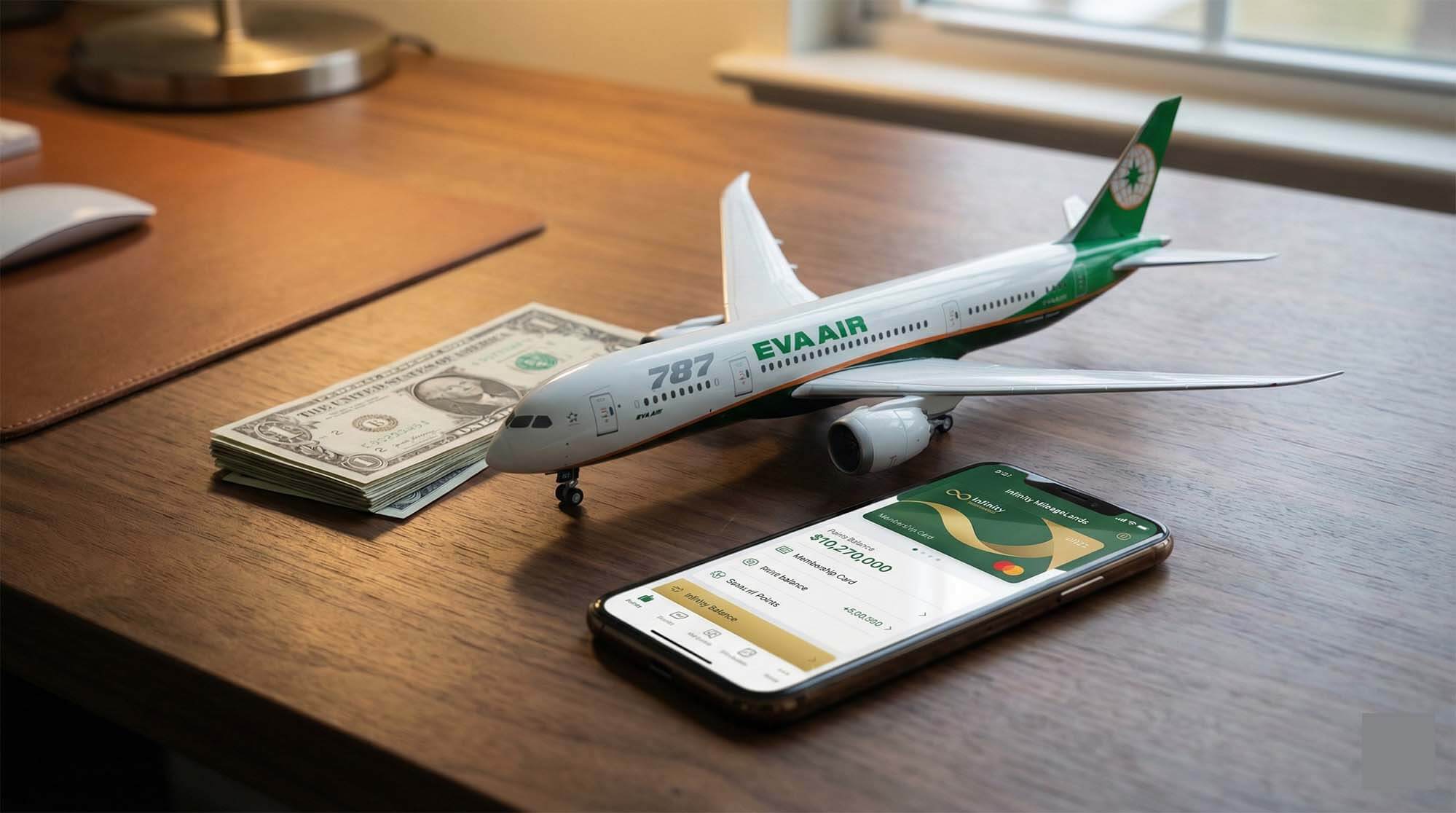 收購長榮航空哩程無限萬哩遊示意圖