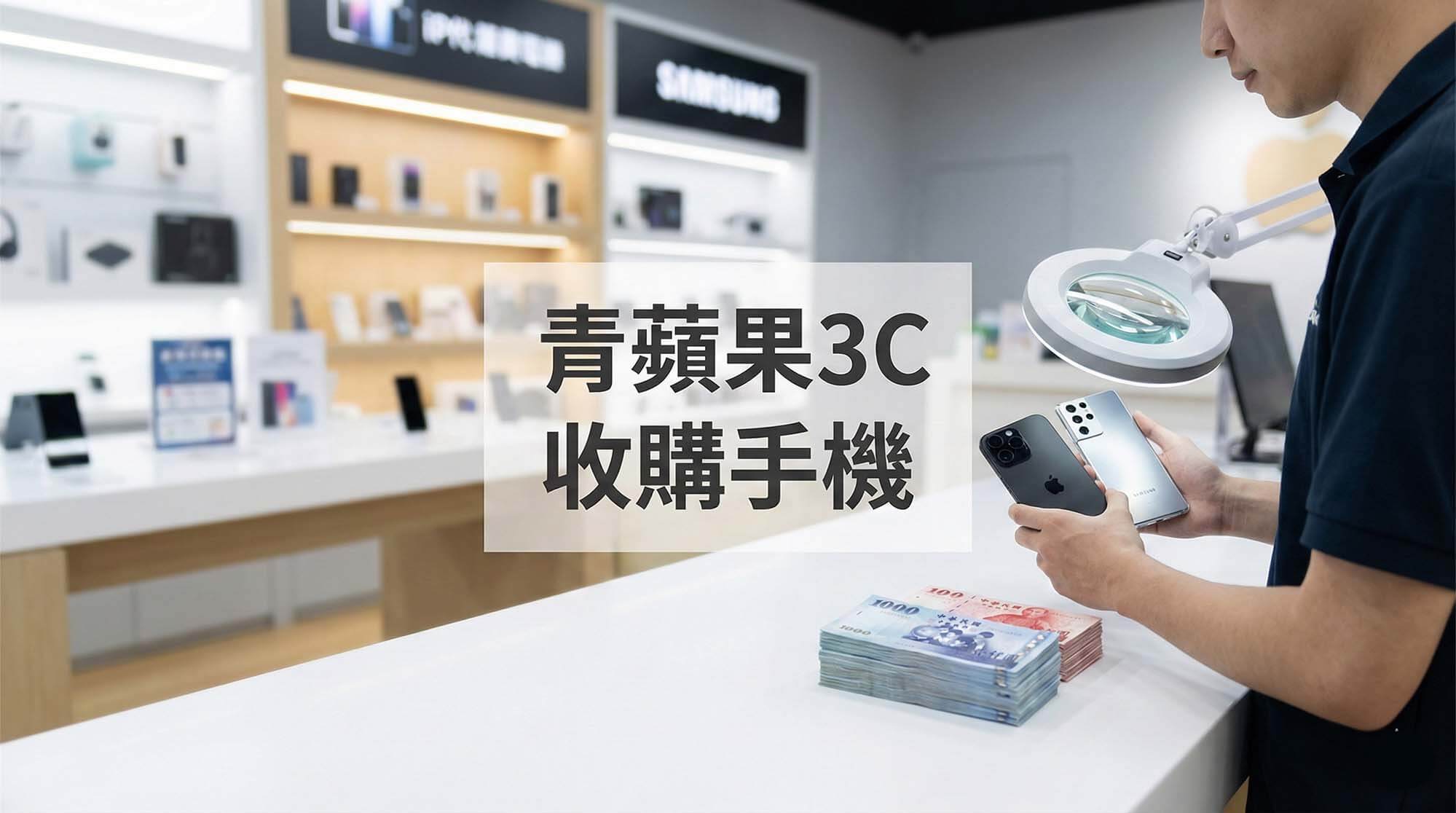 青蘋果3C 手機收購中心與二手手機回收現場估價示意圖