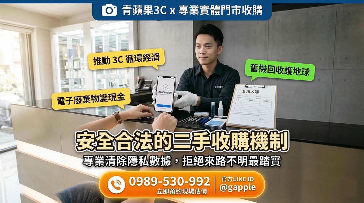 青蘋果3C專業收購手機流程，實體店面現場檢測，透明估價