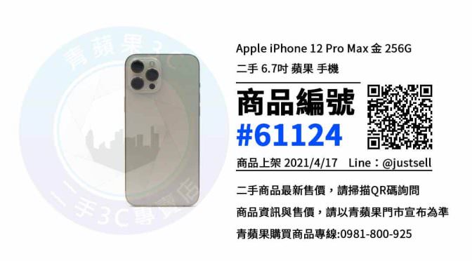 台中買iPhone 12 Pro Max 金 256G | 台中北區手機行 | 青蘋果3c